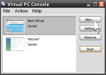 запуск Virtual PC запуск Virtual PC