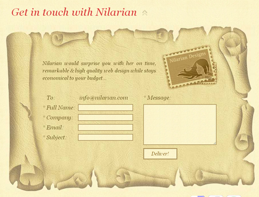 Contactform31 in Showcase of Creative (But Not Necessarily Usable) Contact Forms