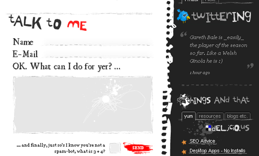 Contactform20 in Showcase of Creative (But Not Necessarily Usable) Contact Forms