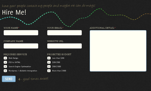 Contactform43 in Showcase of Creative (But Not Necessarily Usable) Contact Forms