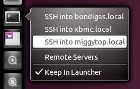 Ubuntu - добавление пунктов в подменю приложения при клике правой клавишей мыши