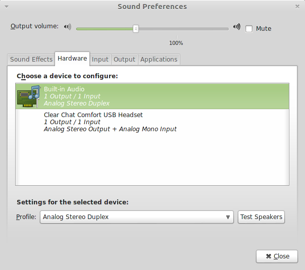 Mint не работаю USB-наушники с микрофоном