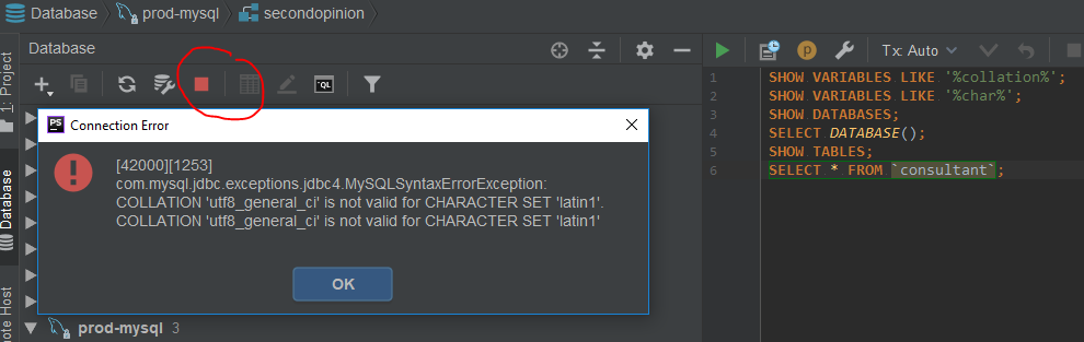 PhpStorm MySQL problem