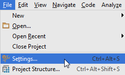 File > Settings